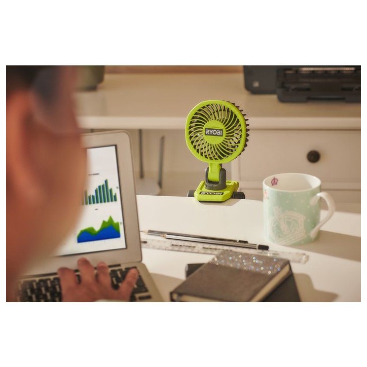 RYOBI Ventilateur a pince 4V USB Lithium orientable - sans batterie ni chargeur - RCF4-0 RYOBI Ventilateur a pince 4V USB Lithium orientable - sans batterie ni chargeur - RCF4-0