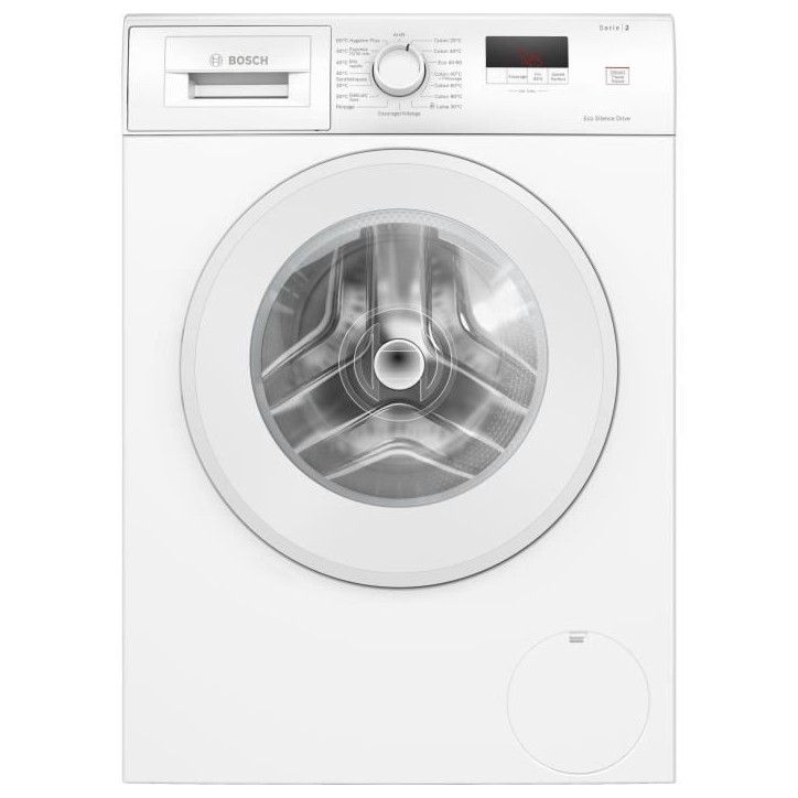 Lave-linge hublot BOSCH WGE03207FR SER2 - 8 kg - Induction - L60cm - 1200 trs/min - Classe A - Blanc Lave-linge hublot BOSCH WGE03207FR SER2 - 8 kg - Induction - L60cm - 1200 trs/min - Classe A - Blanc