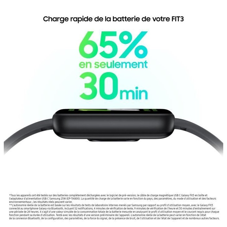 SAMSUNG Galaxy Fit 3 Bracelet Connecté Gris SAMSUNG Galaxy Fit 3 Bracelet Connecté Gris