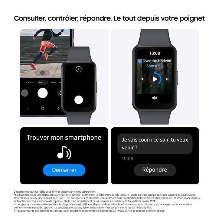 SAMSUNG Galaxy Fit 3 Bracelet Connecté Gris SAMSUNG Galaxy Fit 3 Bracelet Connecté Gris