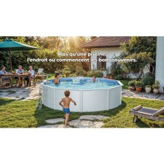 GRE - Kit Piscine hors sol acier ronde blanche Ø260 x 122 cm (Livrée