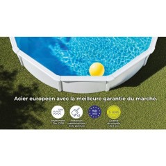 GRE - Kit Piscine hors sol acier ronde blanche Ø260 x 122 cm (Livrée