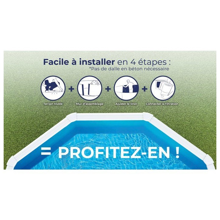 GRE - Kit Piscine hors sol acier ronde blanche Ø260 x 122 cm (Livrée avec filtre a sable et échelle) GRE - Kit Piscine hors sol acier ronde blanche Ø260 x 122 cm (Livrée avec filtre a sable et échelle)