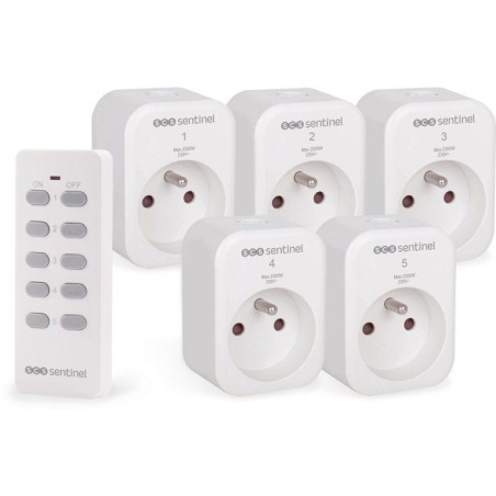 Prises télécommandées - SCS SENTINEL - ControlPower x5 - 5 prises -