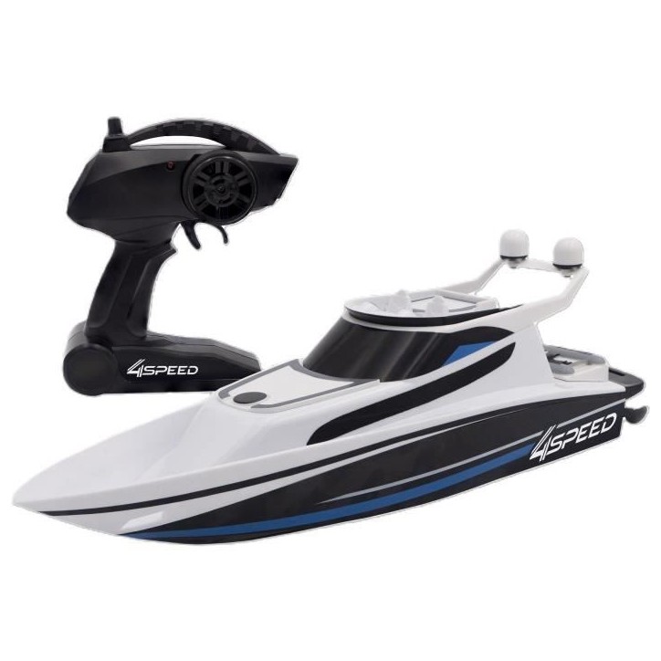 Bateau Télécommandé - SILVERLIT - 4SPEED - Speed Boat - 8 km/h - 34 cm - blanc et noir - des 8 ans