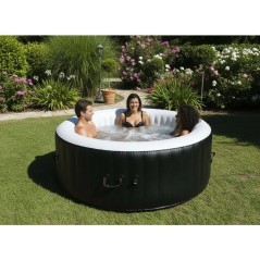Spa gonflable SUNSPA - AS04 - 185 x 65 cm - 4 places - Rond (Livé avec filtre, cadenas, tapis de sol et couverture)
