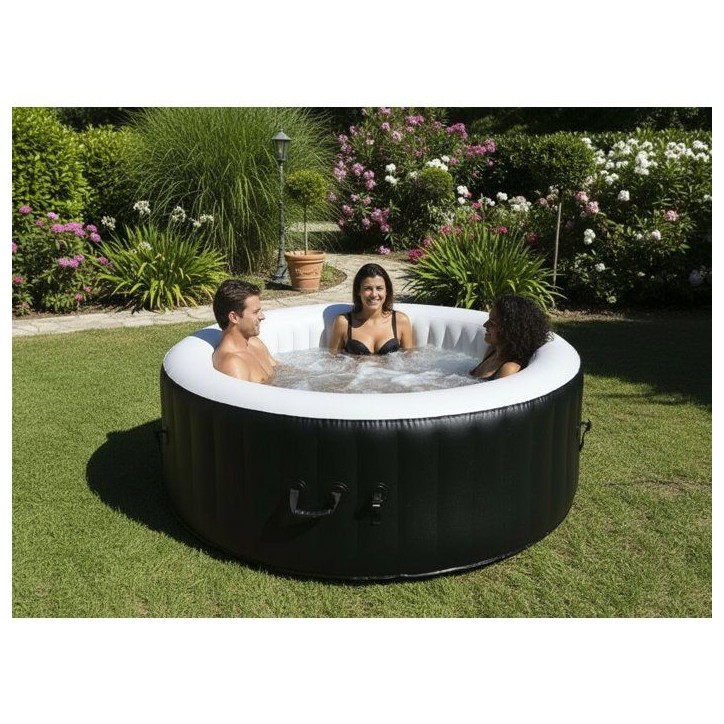 Spa gonflable SUNSPA - AS04 - 185 x 65 cm - 4 places - Rond (Livé avec filtre, cadenas, tapis de sol et couverture) Spa gonflable SUNSPA - AS04 - 185 x 65 cm - 4 places - Rond (Livé avec filtre, cadenas, tapis de sol et couverture)