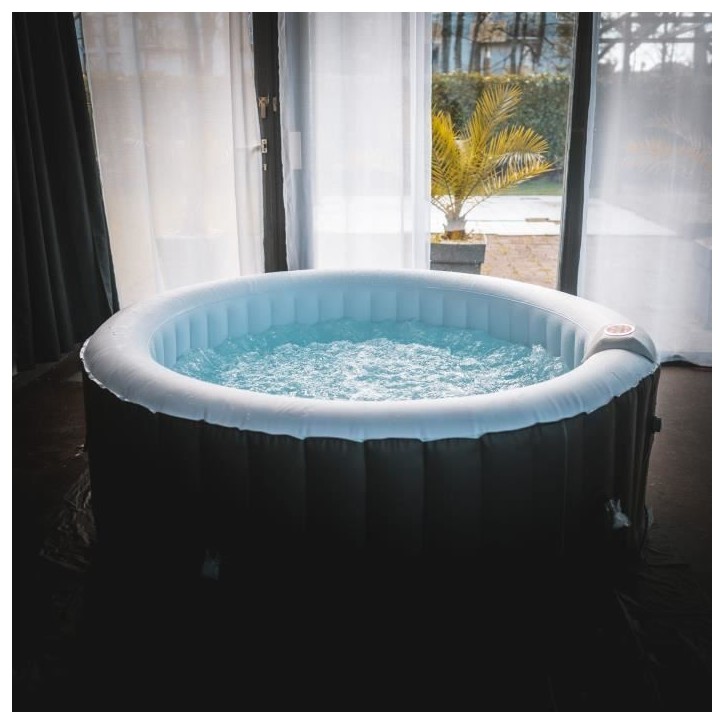 Spa gonflable SUNSPA - AS04 - 185 x 65 cm - 4 places - Rond (Livé avec filtre, cadenas, tapis de sol et couverture) Spa gonflable SUNSPA - AS04 - 185 x 65 cm - 4 places - Rond (Livé avec filtre, cadenas, tapis de sol et couverture)