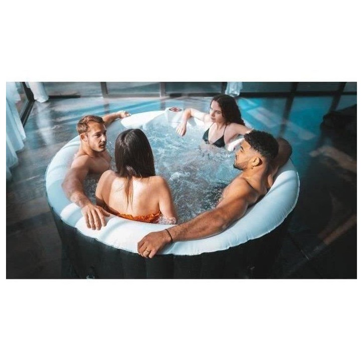 Spa gonflable SUNSPA - AS04 - 185 x 65 cm - 4 places - Rond (Livé avec filtre, cadenas, tapis de sol et couverture) Spa gonflable SUNSPA - AS04 - 185 x 65 cm - 4 places - Rond (Livé avec filtre, cadenas, tapis de sol et couverture)