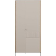 Armoire de chambre - Décor Sable- 2 portes battantes - L95 x P61 x H2