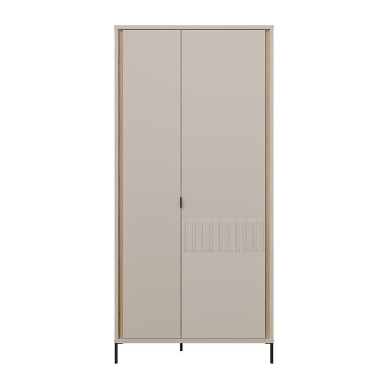 Armoire de chambre - Décor Sable- 2 portes battantes - L95 x P61 x H2