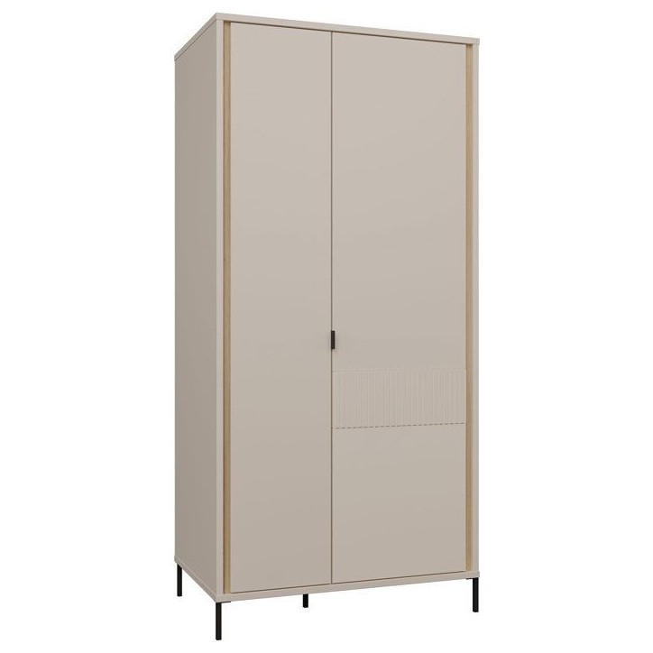 Armoire de chambre - Décor Sable- 2 portes battantes - L95 x P61 x H200 cm
