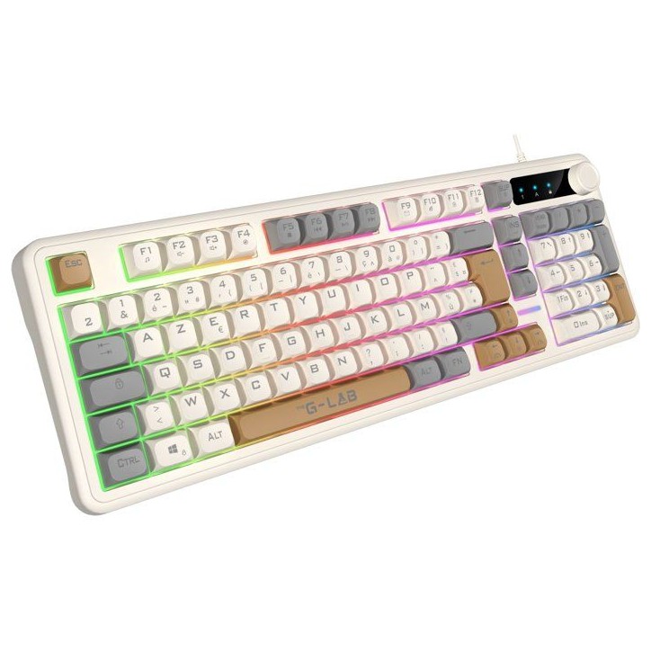 Clavier gamer membrane - Touches silencieuses - THE G-LAB - KEYZ CAESIUM EX - 100% - Filaire - Rétroéclairage Rainbow