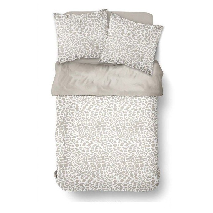 Parure de Lit - 260 x 240 cm - Coton Imprimé Léopard Beige - TODAY SUNSHINE