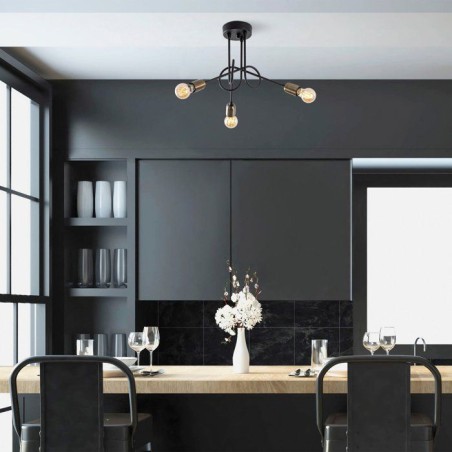 Suspension lustre industriel D BY M.RED Black Antique - Métal - Style industriel