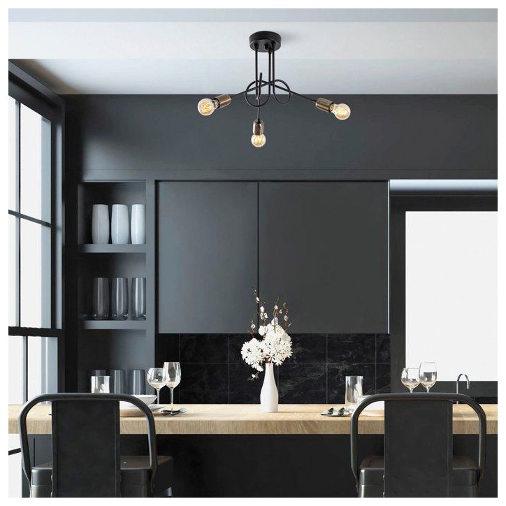 Suspension lustre industriel D BY M.RED Black Antique - Métal - Style industriel