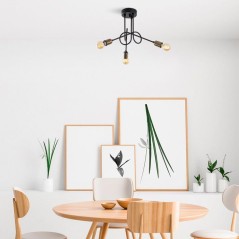 Suspension lustre industriel D BY M.RED Black Antique - Métal - Style