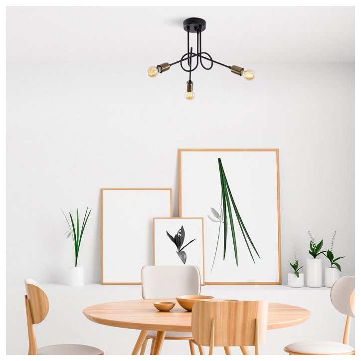 Suspension lustre industriel D BY M.RED Black Antique - Métal - Style industriel