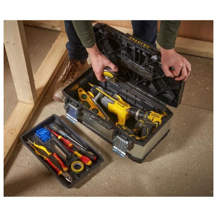 Boîte a outils - STANLEY - 1-95-618 - 51 cm - bimatiere galvanisée Boîte a outils - STANLEY - 1-95-618 - 51 cm - bimatiere galvanisée