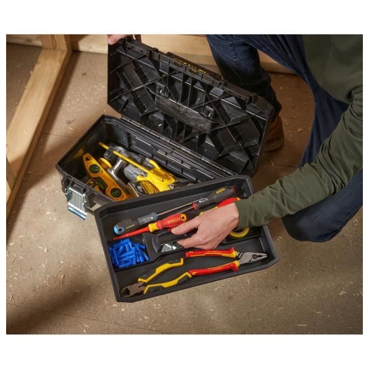 Boîte a outils - STANLEY - 1-95-618 - 51 cm - bimatiere galvanisée Boîte a outils - STANLEY - 1-95-618 - 51 cm - bimatiere galvanisée