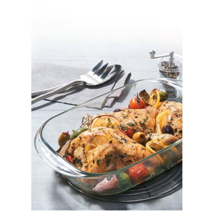 Service de plats pour four - DURALEX - Ovenchef Transparent - 3 plats rectangulaires - Verre résistant a la chaleur