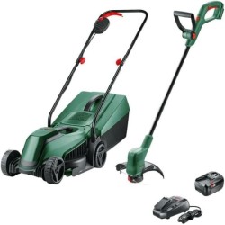 Bosch Pack 18V Tondeuse EasyMower + coupe-bordures EasyGrassCut + x1 B
