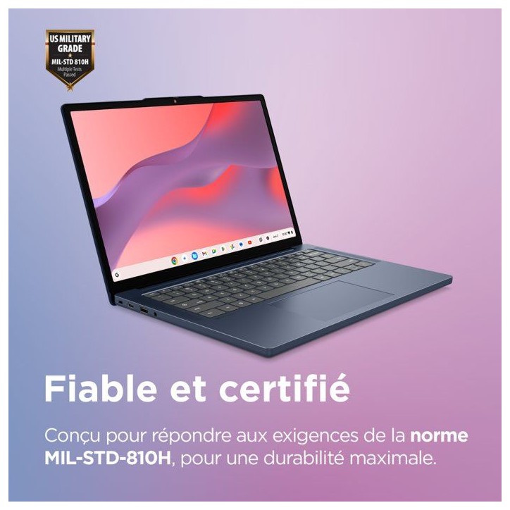 PC Portable LENOVO Chromebook 14ITN11 - ChromeOS - 14'' WUXGA - Core 3 N355 - RAM 8 Go - SSD 128 Go - AZERTY PC Portable LENOVO Chromebook 14ITN11 - ChromeOS - 14'' WUXGA - Core 3 N355 - RAM 8 Go - SSD 128 Go - AZERTY