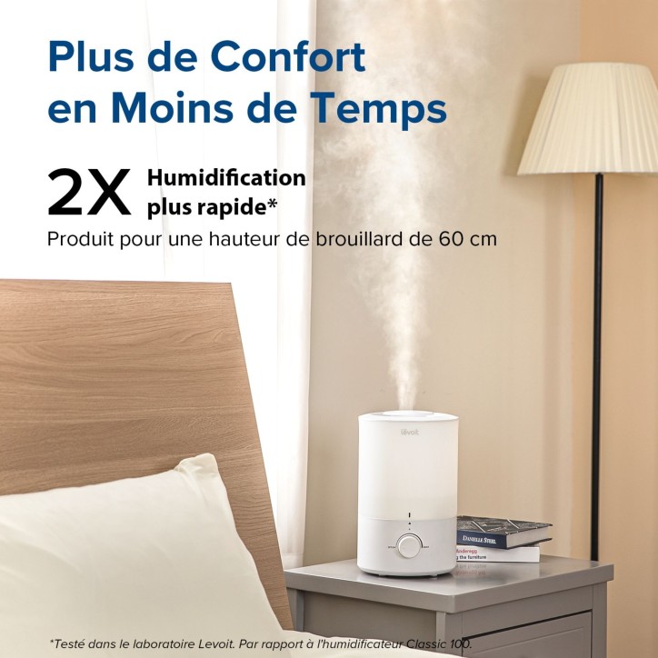 Humidificateur d'air - Levoit - Dual 150 Ultrasonic - Réservoir 3 L - Autonomie jusqu'a 25 h - Surface couverte jusqu'a 27 m² Humidificateur d'air - Levoit - Dual 150 Ultrasonic - Réservoir 3 L - Autonomie jusqu'a 25 h - Surface couverte jusqu'a 27 m²