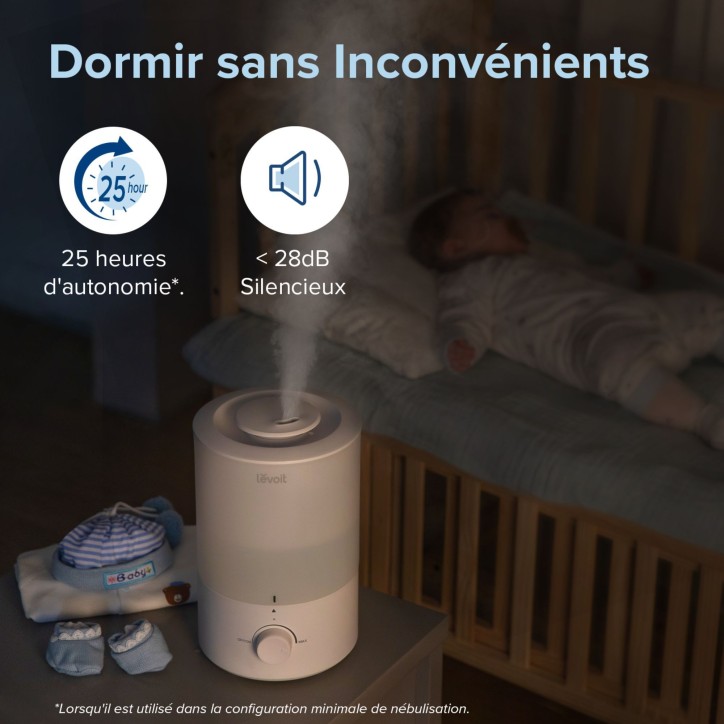 Humidificateur d'air - Levoit - Dual 150 Ultrasonic - Réservoir 3 L - Autonomie jusqu'a 25 h - Surface couverte jusqu'a 27 m² Humidificateur d'air - Levoit - Dual 150 Ultrasonic - Réservoir 3 L - Autonomie jusqu'a 25 h - Surface couverte jusqu'a 27 m²
