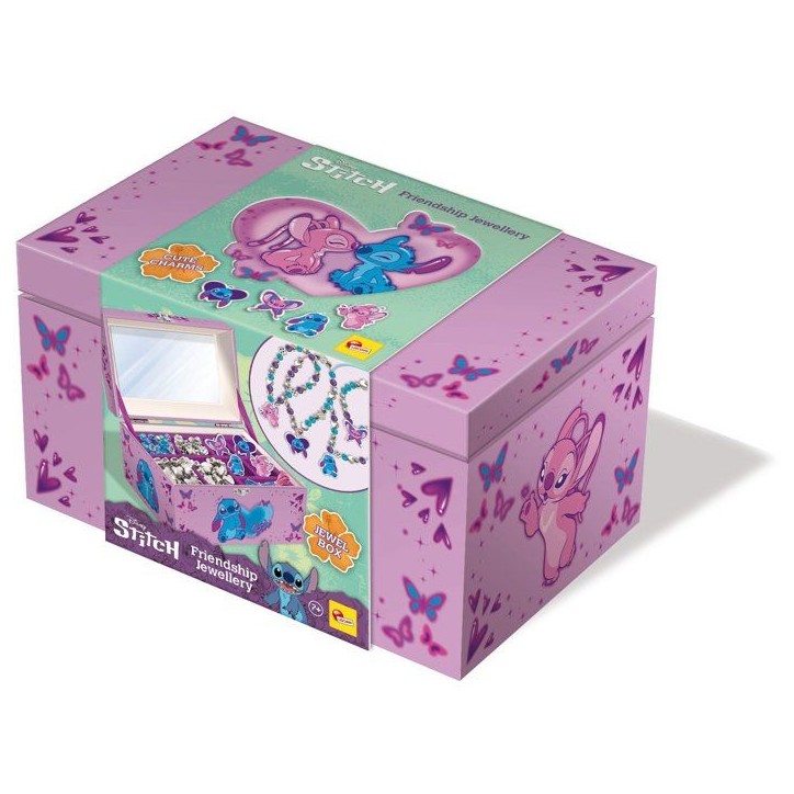 Coffret bijoux et charms de l'amitié - LISCIANI - Stitch - Création de bijoux - Boîte a bijoux - Perles incluses