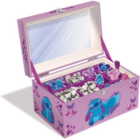 Coffret bijoux et charms de l'amitié - LISCIANI - Stitch - Création de bijoux - Boîte a bijoux - Perles incluses
