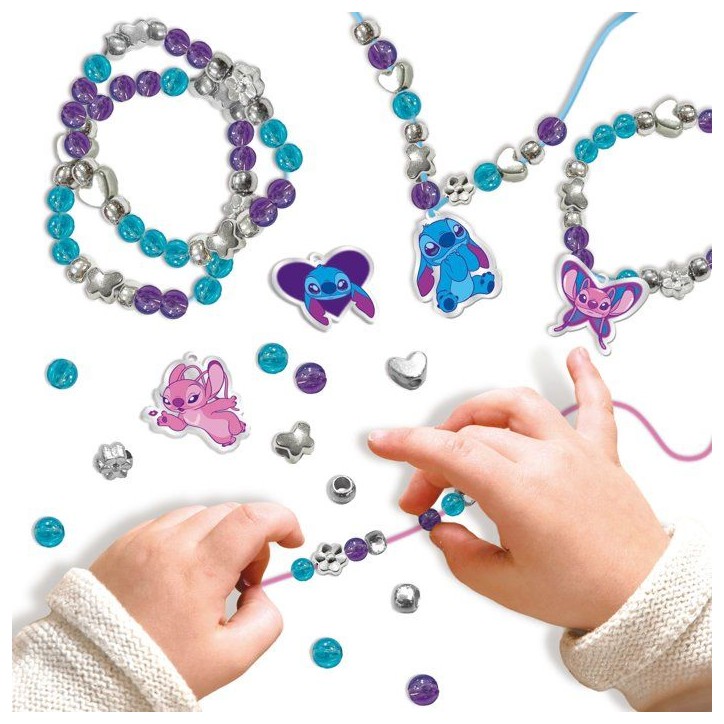 Coffret bijoux et charms de l'amitié - LISCIANI - Stitch - Création de bijoux - Boîte a bijoux - Perles incluses