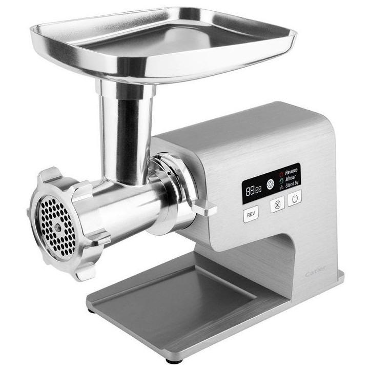Hachoir a viande électrique CATLER MG 800 - Saucisses maison - Kubbe - Écran LCD - 3 disques de hachage - Inox Hachoir a viande électrique CATLER MG 800 - Saucisses maison - Kubbe - Écran LCD - 3 disques de hachage - Inox