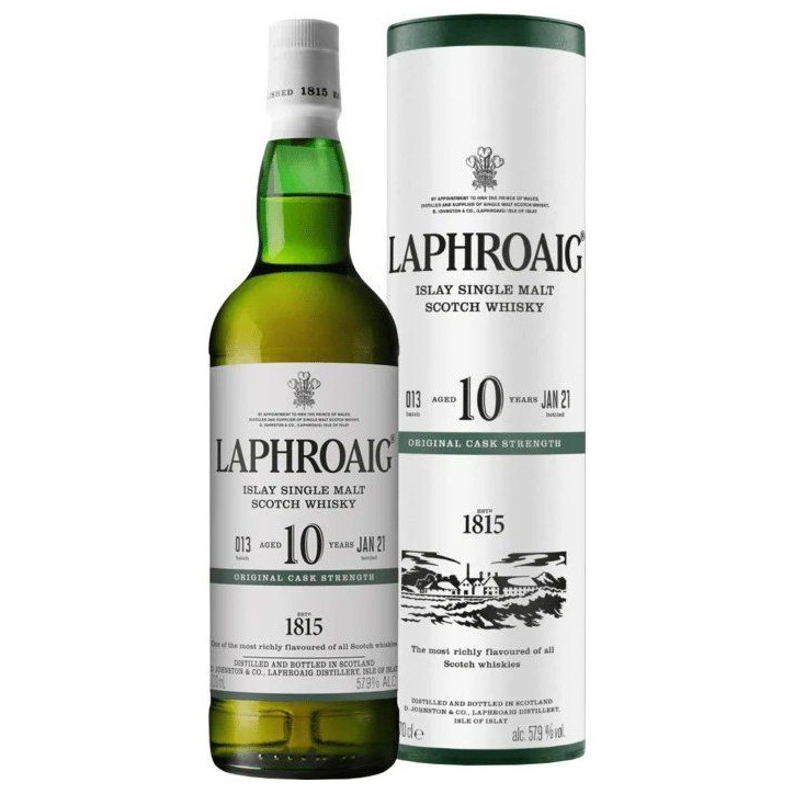 Laphroaig - 10 ans - Cask Strength - Islay Single Malt Scotch Whisky avec étui 58,3% Vol. - 70cl