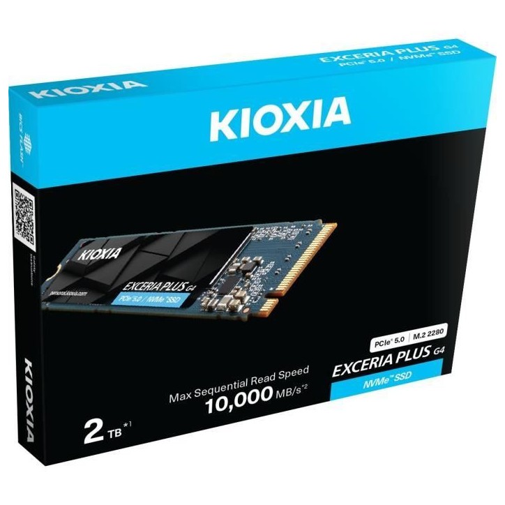 KIOXIA - EXCERIA PLUS G4 - Disque dur interne - 2 To - SSD NVMe 2.0c KIOXIA - EXCERIA PLUS G4 - Disque dur interne - 2 To - SSD NVMe 2.0c