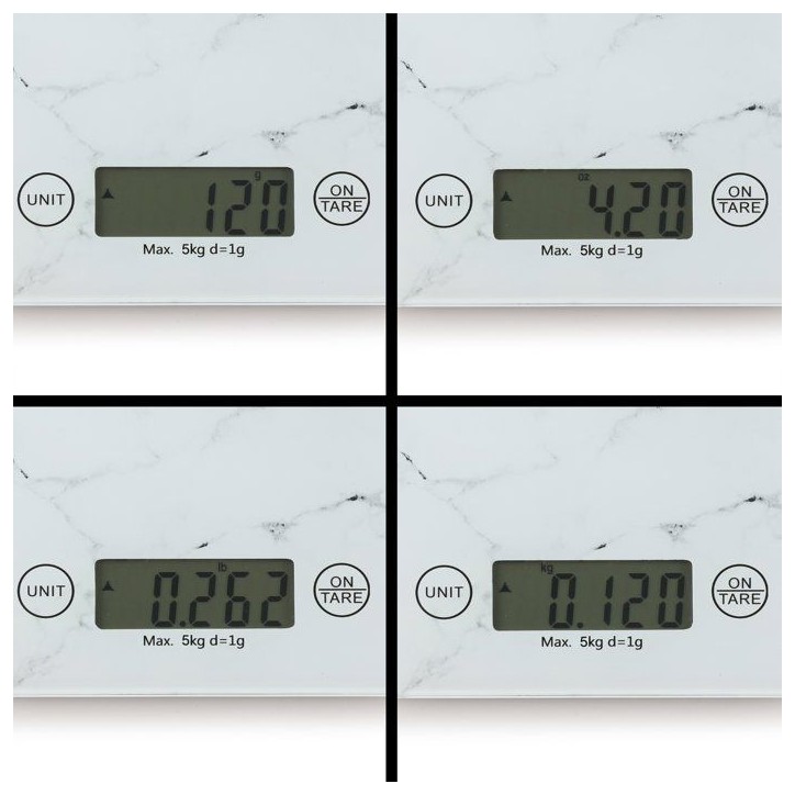 Balance de cuisine électronique - LIVOO - DOM451M - Plateau en verre - 5 kg - Multifonctions