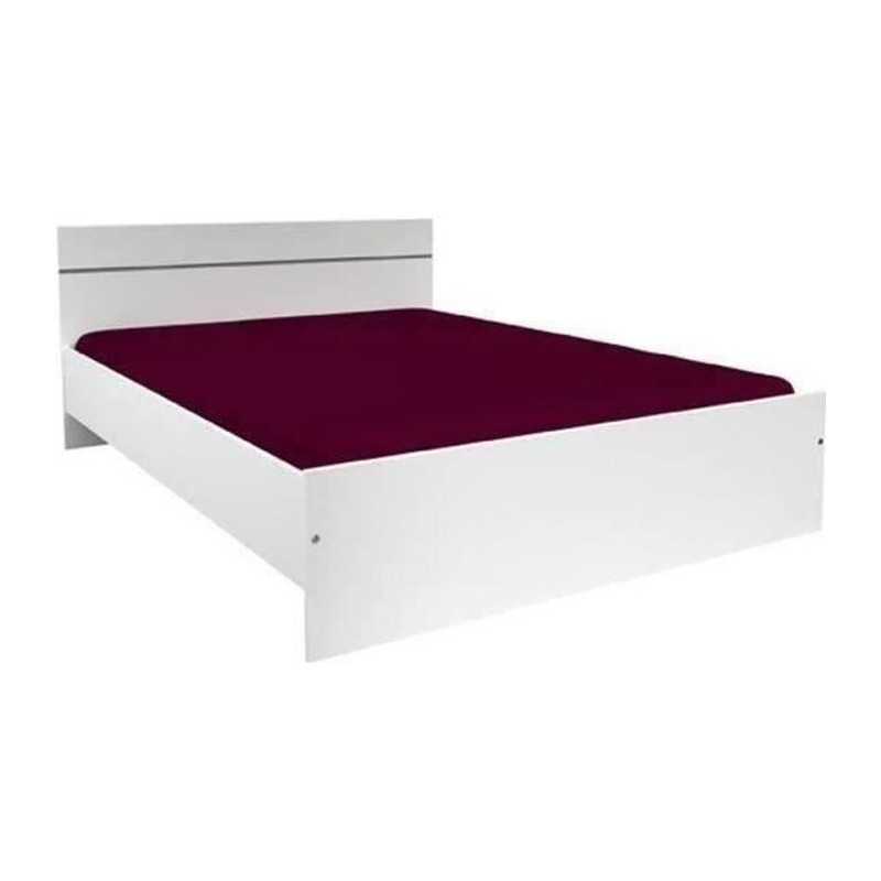 BOSTON Lit adulte contemporain - Décor blanc - l 140 x L 190 cm BOSTON Lit adulte contemporain - Décor blanc - l 140 x L 190 cm