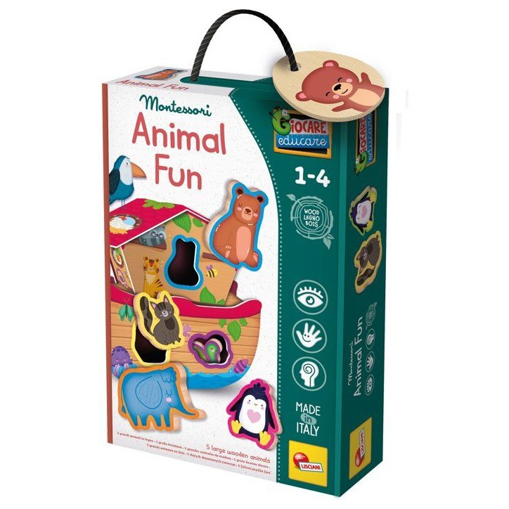 Jouer Apprendre Bois Les Animaux Rigolos - Jeu éducatif en bois - LISCIANI - Associations et encastrements