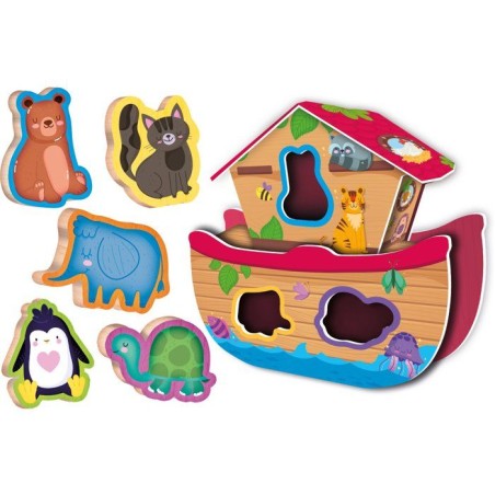 Jouer Apprendre Bois Les Animaux Rigolos - Jeu éducatif en bois - LISCIANI - Associations et encastrements