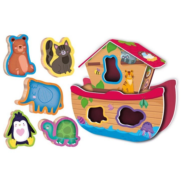 Jouer Apprendre Bois Les Animaux Rigolos - Jeu éducatif en bois - LISCIANI - Associations et encastrements
