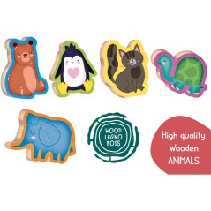 Jouer Apprendre Bois Les Animaux Rigolos - Jeu éducatif en bois - LIS