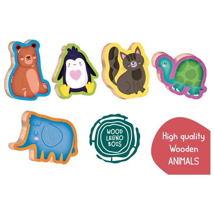 Jouer Apprendre Bois Les Animaux Rigolos - Jeu éducatif en bois - LISCIANI - Associations et encastrements
