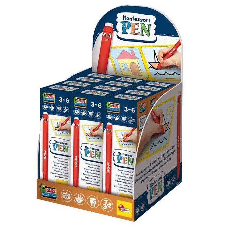 Montessori Pen Display Stylo Ergonomique - Jeu éducatif - LISCIANI - Premiers mots et écriture