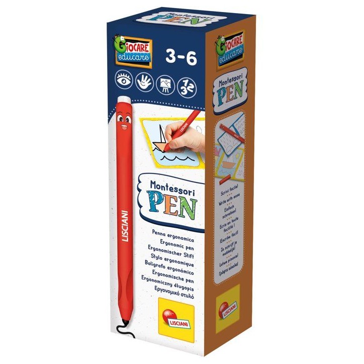 Montessori Pen Display Stylo Ergonomique - Jeu éducatif - LISCIANI - Premiers mots et écriture