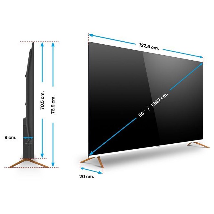 Schneider GMSC55F1 - TV QLED 55 (139 cm) - 4K UHD 3840 x 2160 - HDR - Smart TV - 3xHDMI 2.0 - WiFi Schneider GMSC55F1 - TV QLED 55 (139 cm) - 4K UHD 3840 x 2160 - HDR - Smart TV - 3xHDMI 2.0 - WiFi