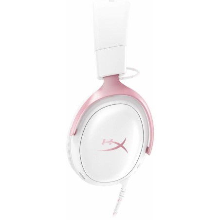 Casque Gamer Filaire HyperX Cloud III blanc & rose pour PC PS5 PS4 Xbox Series X|S Xbox One Switch, Mac et appareils mobiles