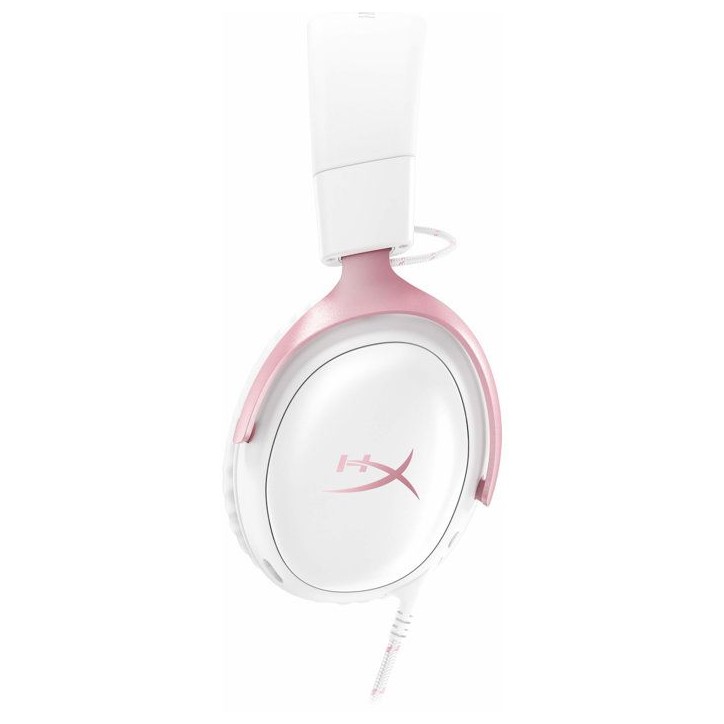 Casque Gamer Filaire HyperX Cloud III blanc & rose pour PC PS5 PS4 Xbox Series X|S Xbox One Switch, Mac et appareils mobiles Casque Gamer Filaire HyperX Cloud III blanc & rose pour PC PS5 PS4 Xbox Series X|S Xbox One Switch, Mac et appareils mobiles