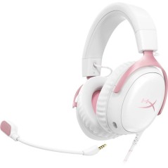 Casque Gamer Filaire HyperX Cloud III blanc & rose pour PC PS5 PS4 Xbo