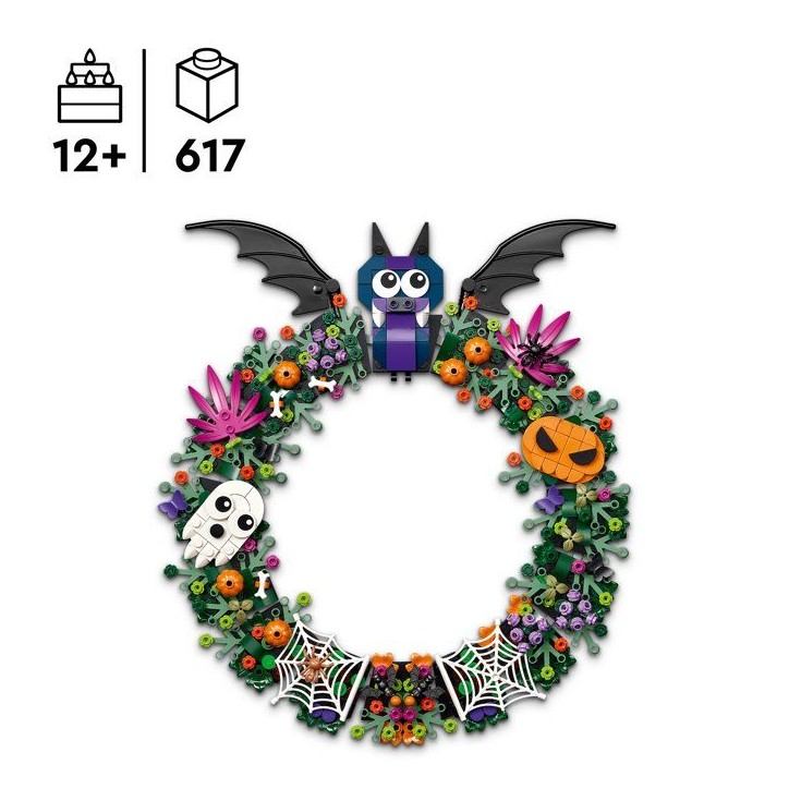 LEGO Set de construction Halloween - 40825 - Couronne décorative, chauve-souris, citrouilles et fantôme - Des 12 ans LEGO Set de construction Halloween - 40825 - Couronne décorative, chauve-souris, citrouilles et fantôme - Des 12 ans