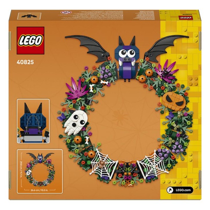 LEGO Set de construction Halloween - 40825 - Couronne décorative, chauve-souris, citrouilles et fantôme - Des 12 ans LEGO Set de construction Halloween - 40825 - Couronne décorative, chauve-souris, citrouilles et fantôme - Des 12 ans